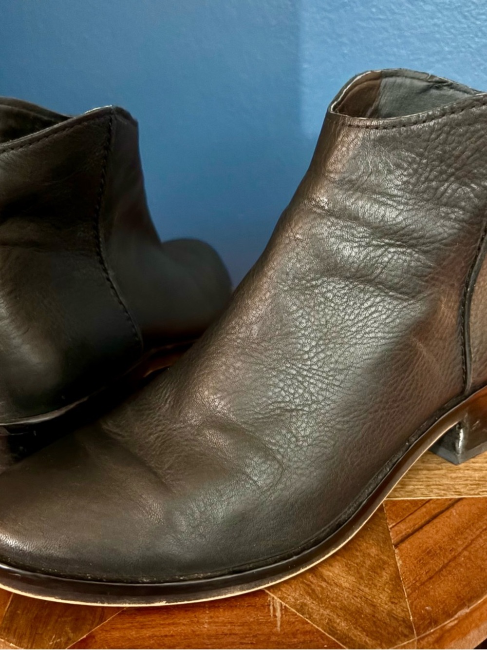 Dolce Vita Tucker Black Leather Zip Ip the Back Ankle Booties Women’s 8.5